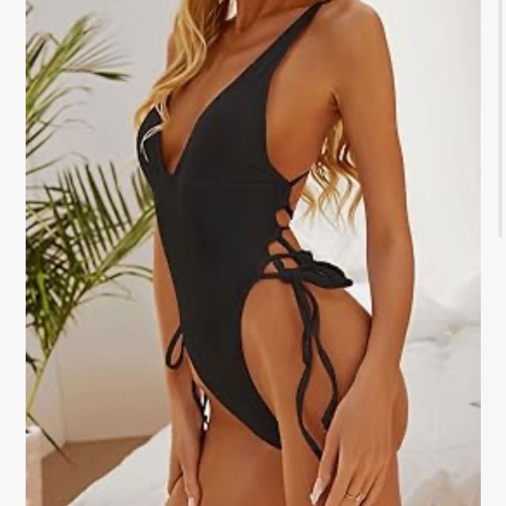 Stylish Black One Piece Swimsuit swimsuit